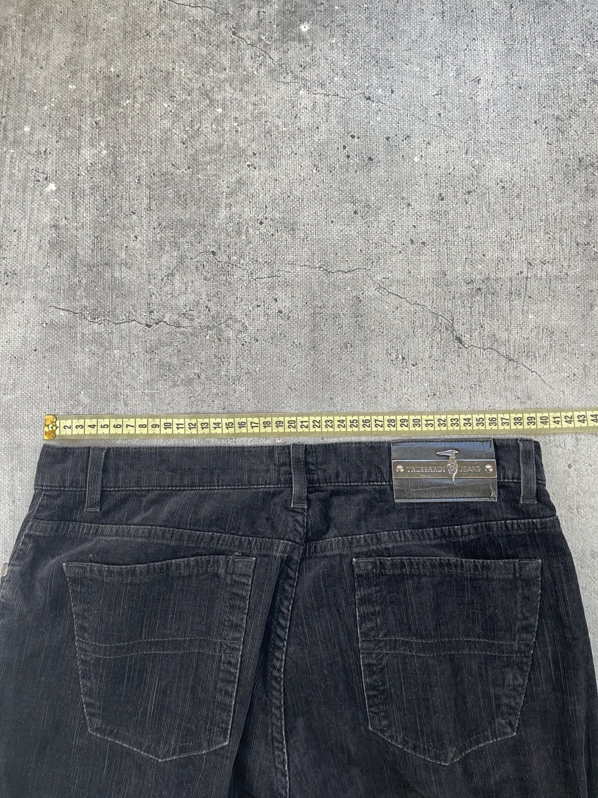 Trussardi × Vintage Trussardi Jens High Waist Straight Fit Black Jeans corduroy Size US 33 - 12 Thumbnail