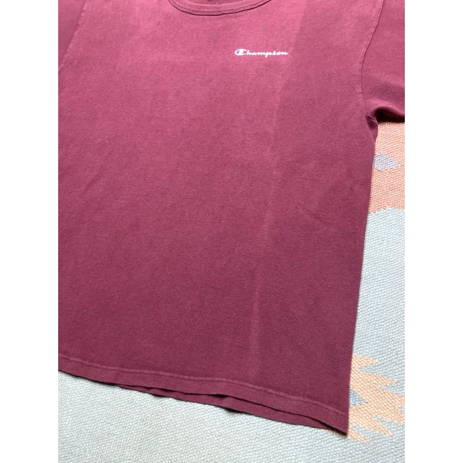 Champion VINTAGE Champion T-Shirt Men XL Cotton 90s Red Maroon Burgundy Spell Out Shirts Size US XL / EU 56 / 4 - 2 Thumbnail