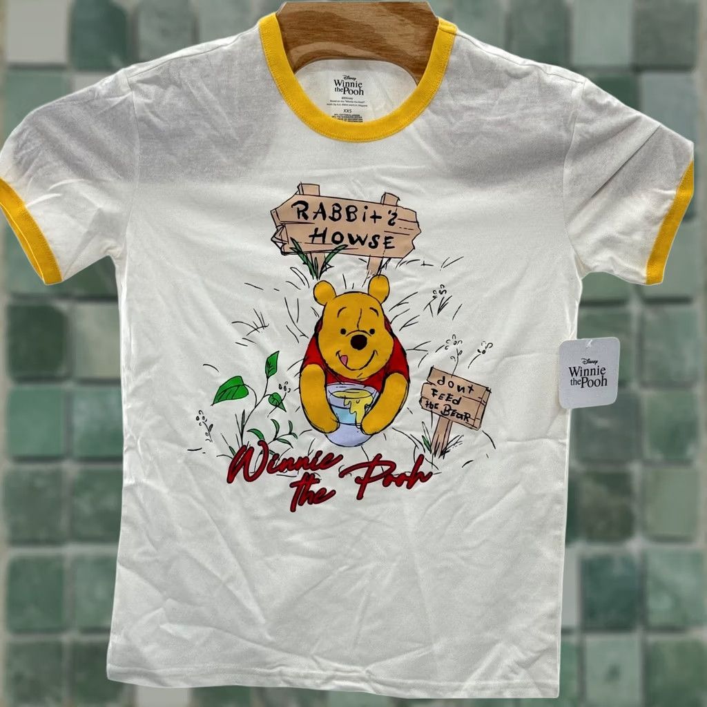 Disney Disney Winnie the Pooh Graphic Tee Rabbit House Ringer T-Shirt XXS NWT Women Short Sleeve Round Neck Cotton Blend Disney Pooh Rabbit Retro Size XXS / US 00 / IT 34 - 1 Thumbnail