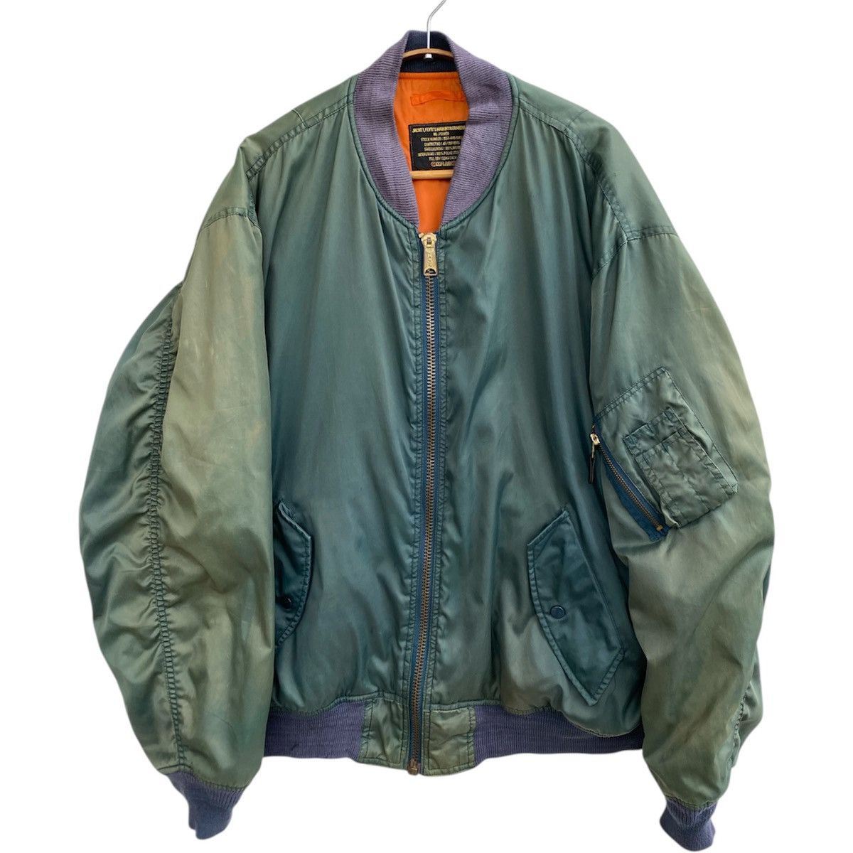 Vintage Vintage Military Bomber Jacket (Sun Faded) Size US XL / EU 56 / 4 - 1 Thumbnail
