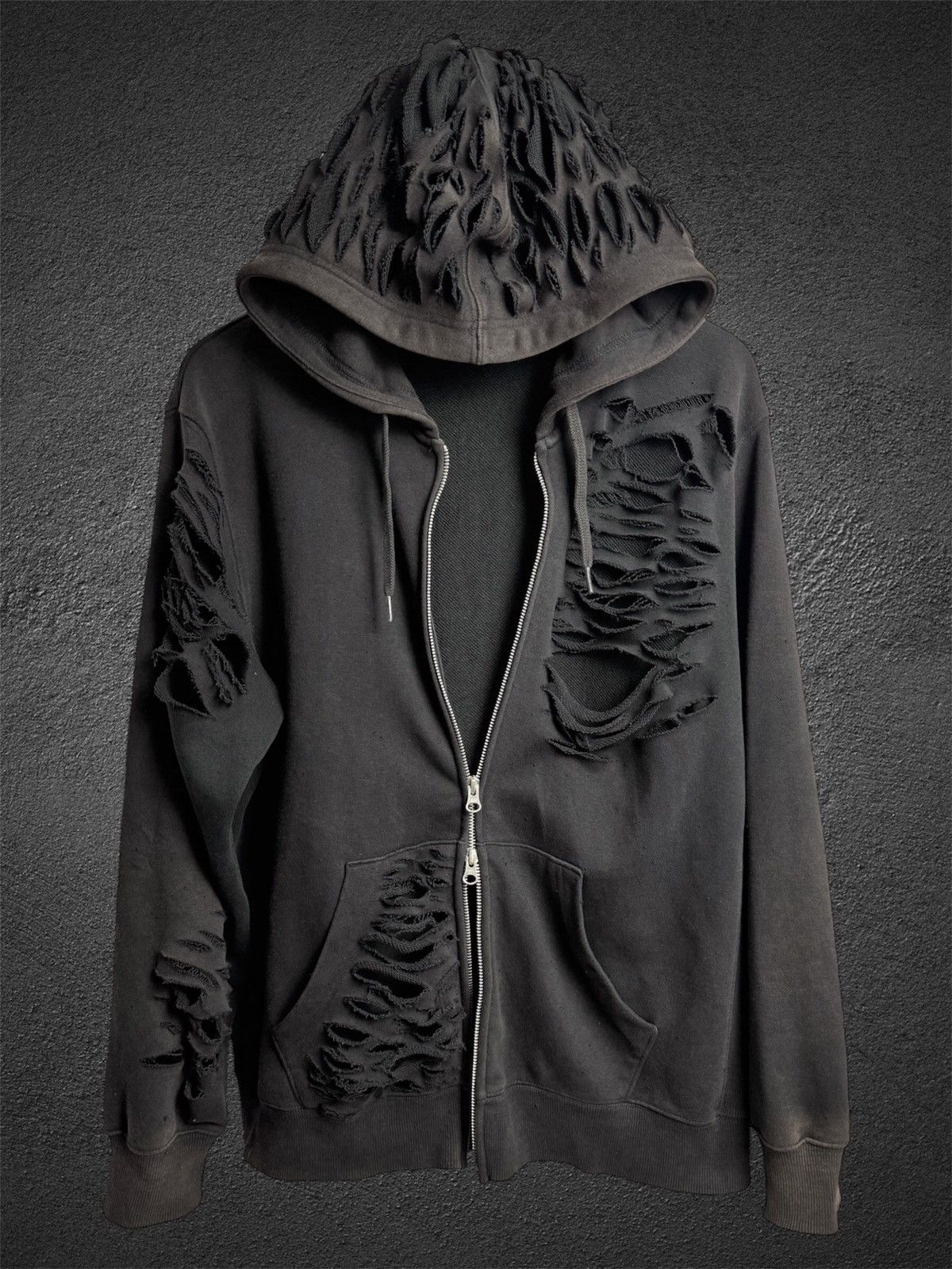 Hysteric Glamour Black Faded Distressed Hoodie by Gu Size US XL / EU 56 / 4 - 2 Thumbnail