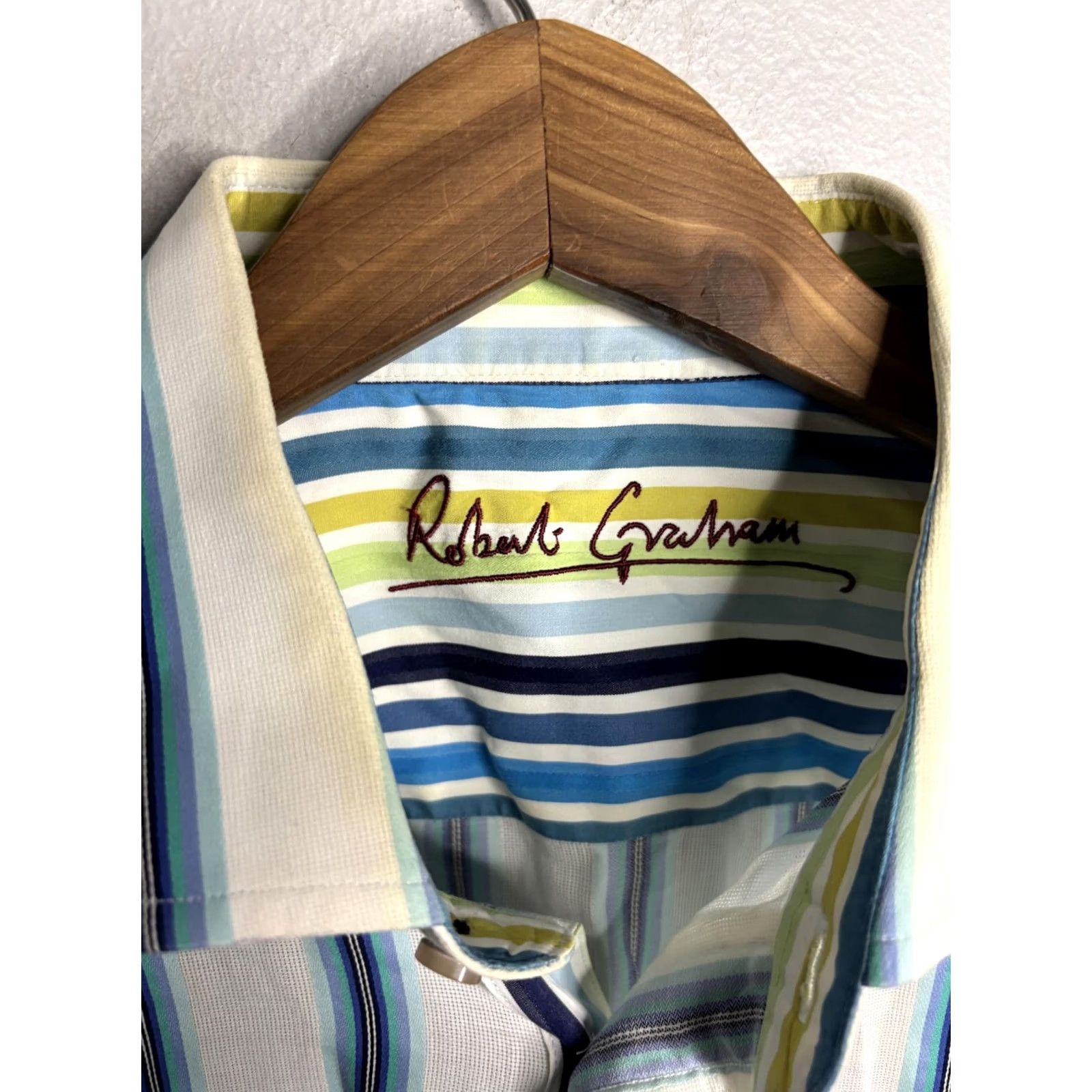 Robert Graham Robert Graham Shirt Mens L Blue White Striped Button Up Long Sleeve 6480 Size US L / EU 52-54 / 3 - 3 Thumbnail