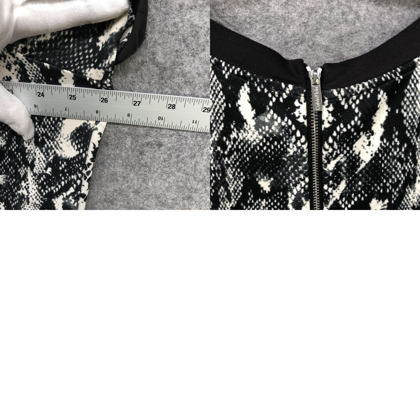 Calvin Klein Calvin Klein Animal Print Top Womens 2X Short Sleeve Crewneck Black Ivory Size XXL / US 16-18 / IT 52-54 - 8 Thumbnail