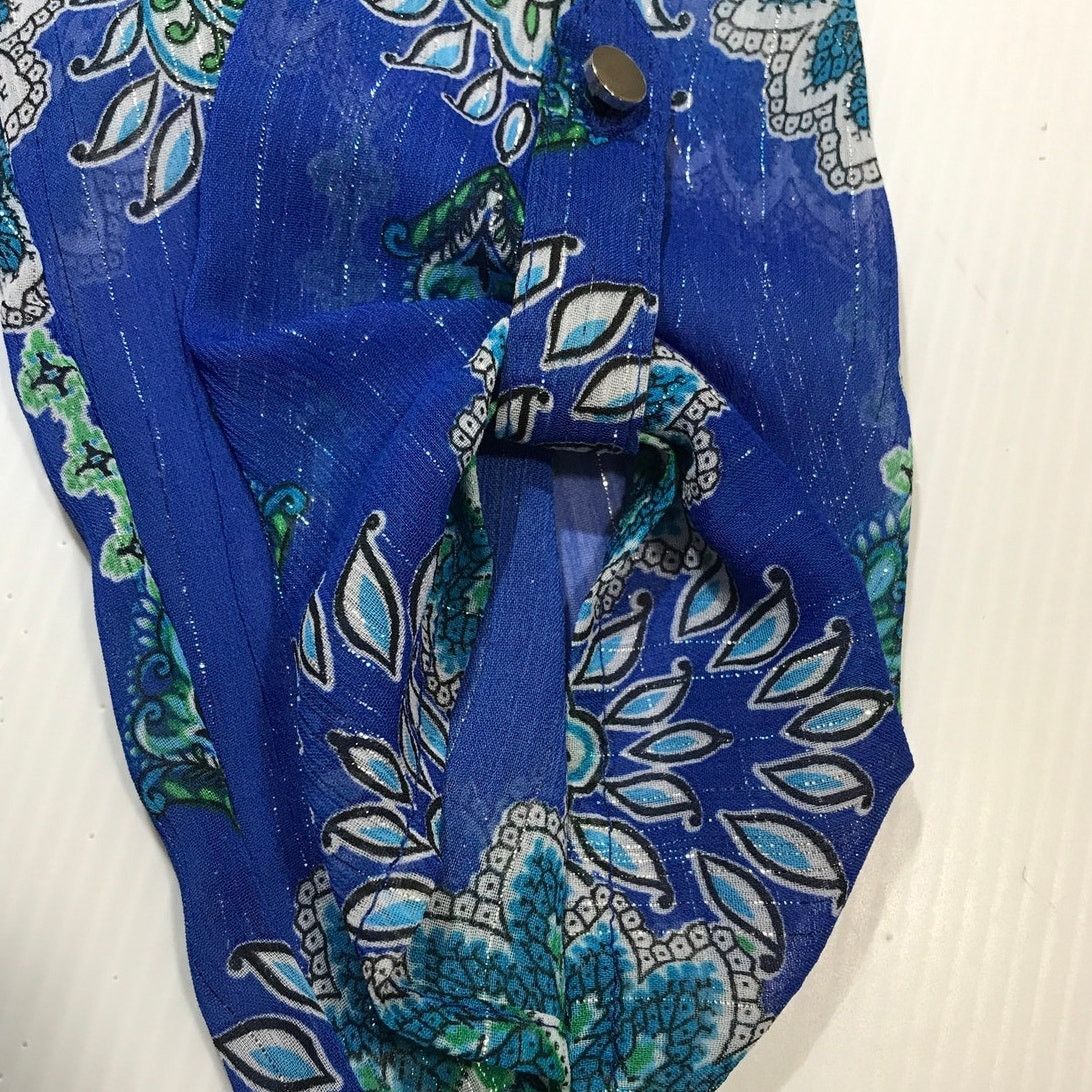 Other Sara Michelle Royal Blue Boho Paisley Sheer Tunic Blouse L Size L / US 10 / IT 46 - 6 Thumbnail