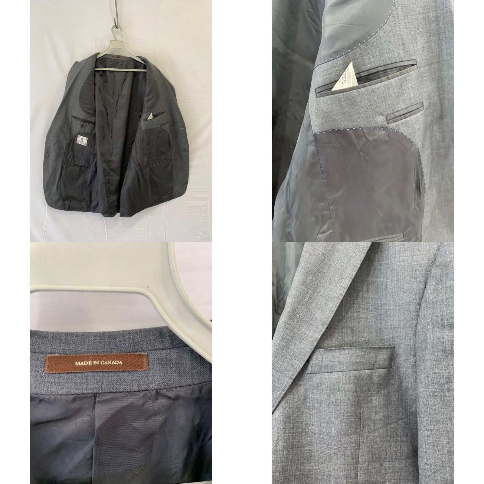 Peter Millar Peter Millar Blazer Mens 42R Gray Wool Sport Coat Canada 100% Wool Two Button Full Lined Adult Mens 44 Chest Size 42R - 8 Thumbnail