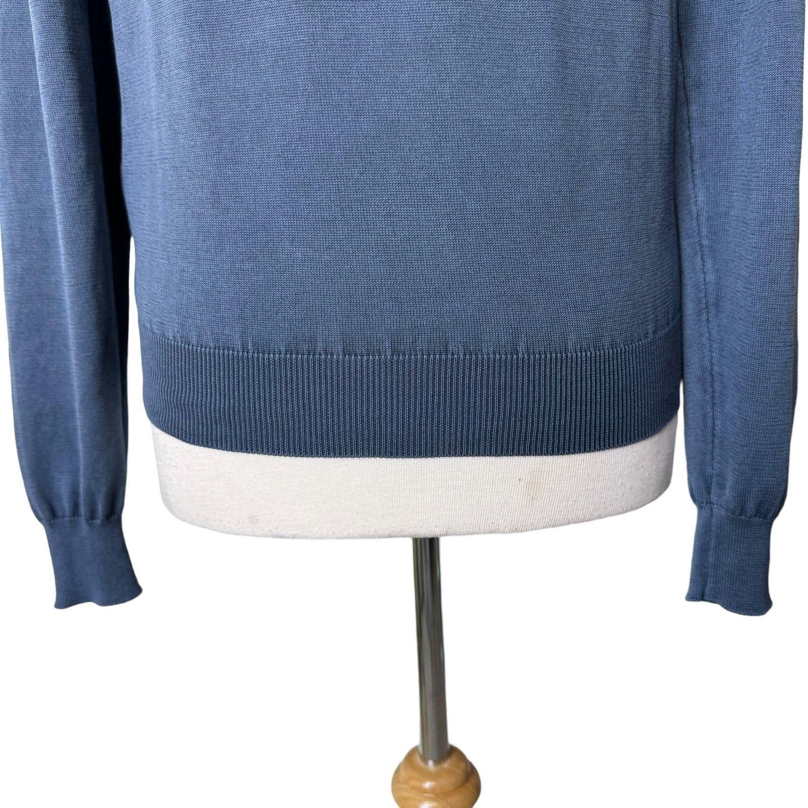 Other KANGRA 100% Cotton Crewneck Sweater Slate Blue Size 48 Size M / US 6-8 / IT 42-44 - 6 Thumbnail