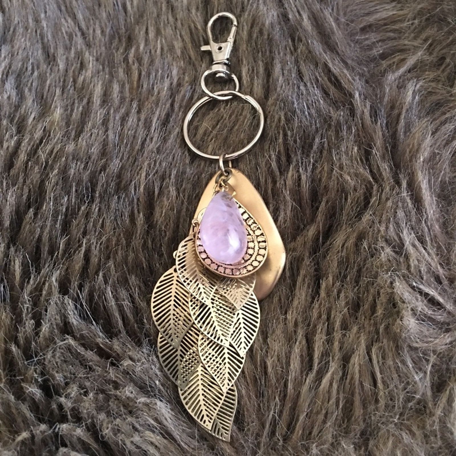 Handmade Vintage repurpose salvaged estate gem keychain Size ONE SIZE - 4 Thumbnail