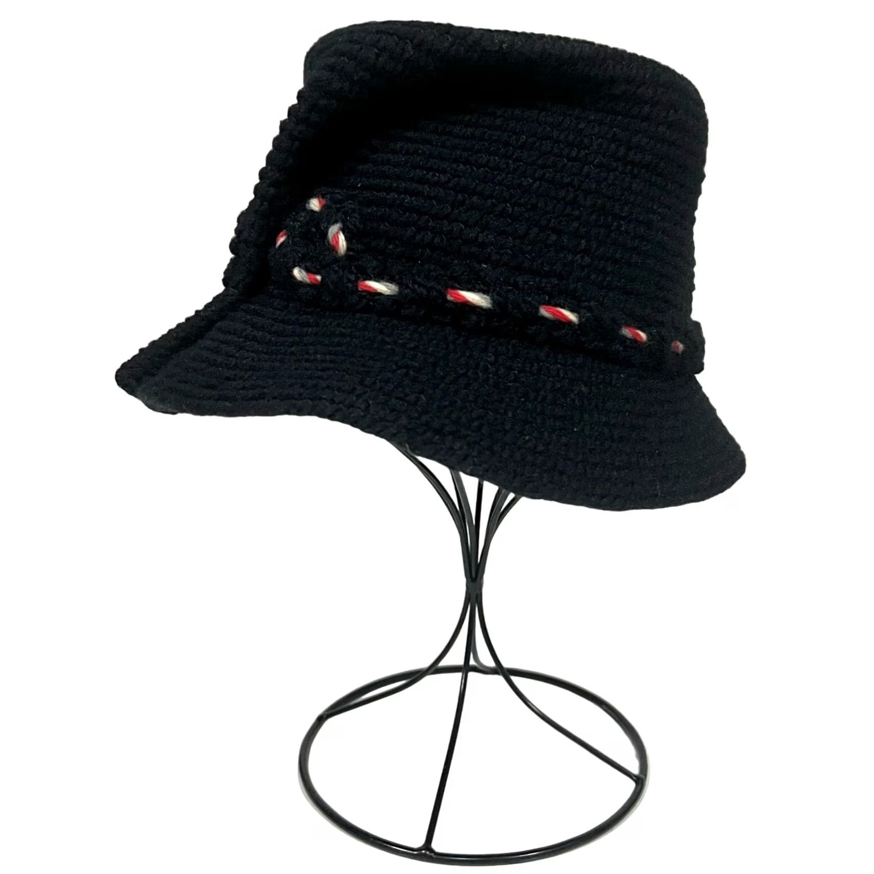Roper VINTAGE Everitt Needlepoint Hat Fascinator Cloche Black Rope Band Womens One Size Adult? Size ONE SIZE - 6 Thumbnail