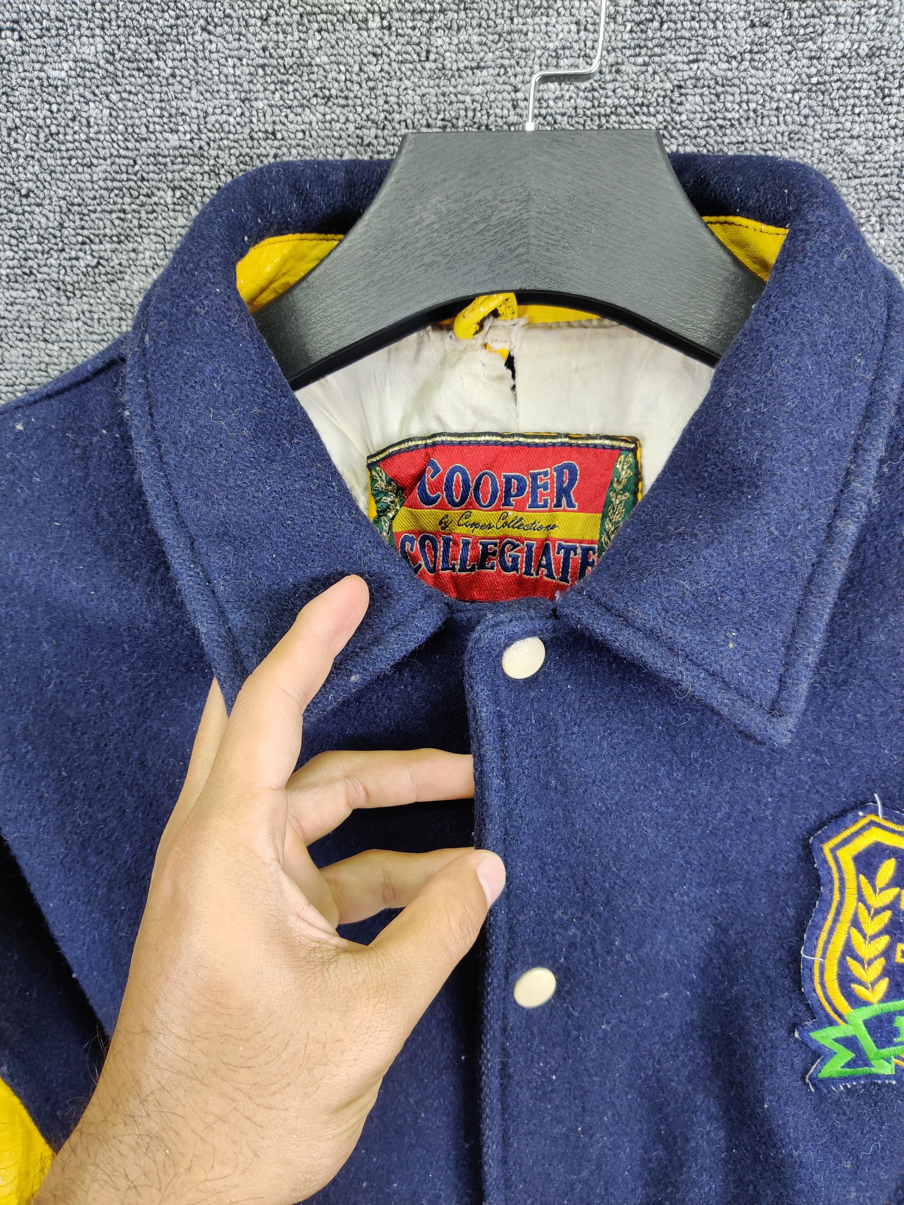 Vintage Vintage 90s Cooper Collegiate Wool Varsity Leather Jacket Size US XL / EU 56 / 4 - 3 Thumbnail