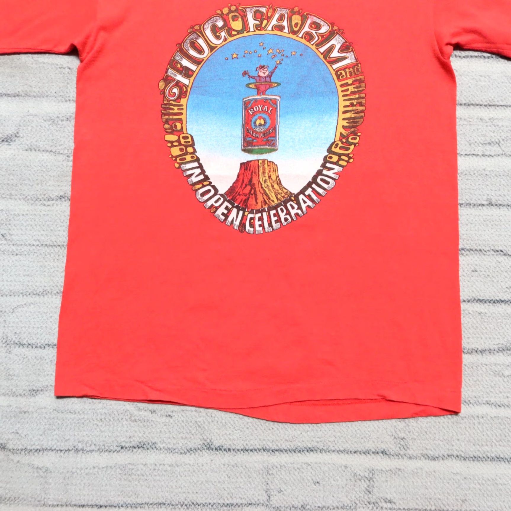 Vintage Vintage Hog Farm & Friends by Wavy Gravy Ken Kesey Shirt M Red Belton T-Shirt Men XS? Size US M / EU 48-50 / 2 - 3 Thumbnail