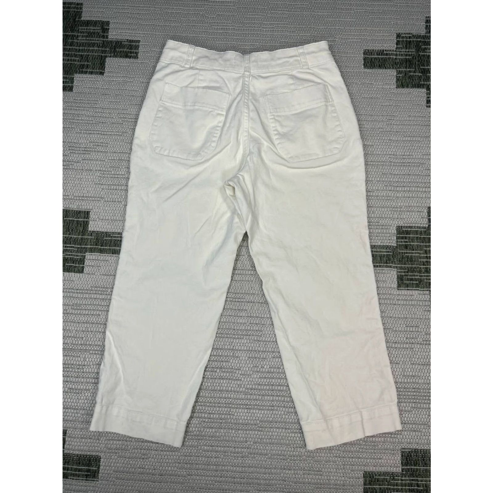Everlane Everlane Pants Womens 14 White High Rise Organic Cotton Stretch Straight Leg Casual Modern 90s? Size 36" / US 14 / IT 50 - 2 Thumbnail