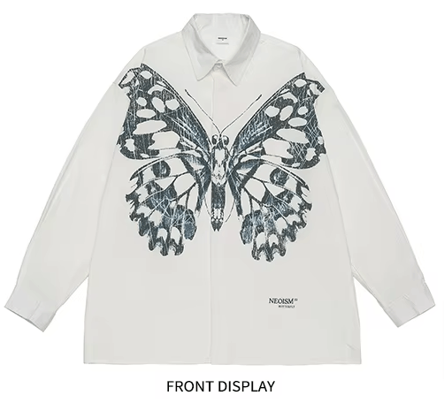 Japanese Brand × Vintage "Butter Fly Maze-White-L" Shirt Size US L / EU 52-54 / 3 - 1 Thumbnail