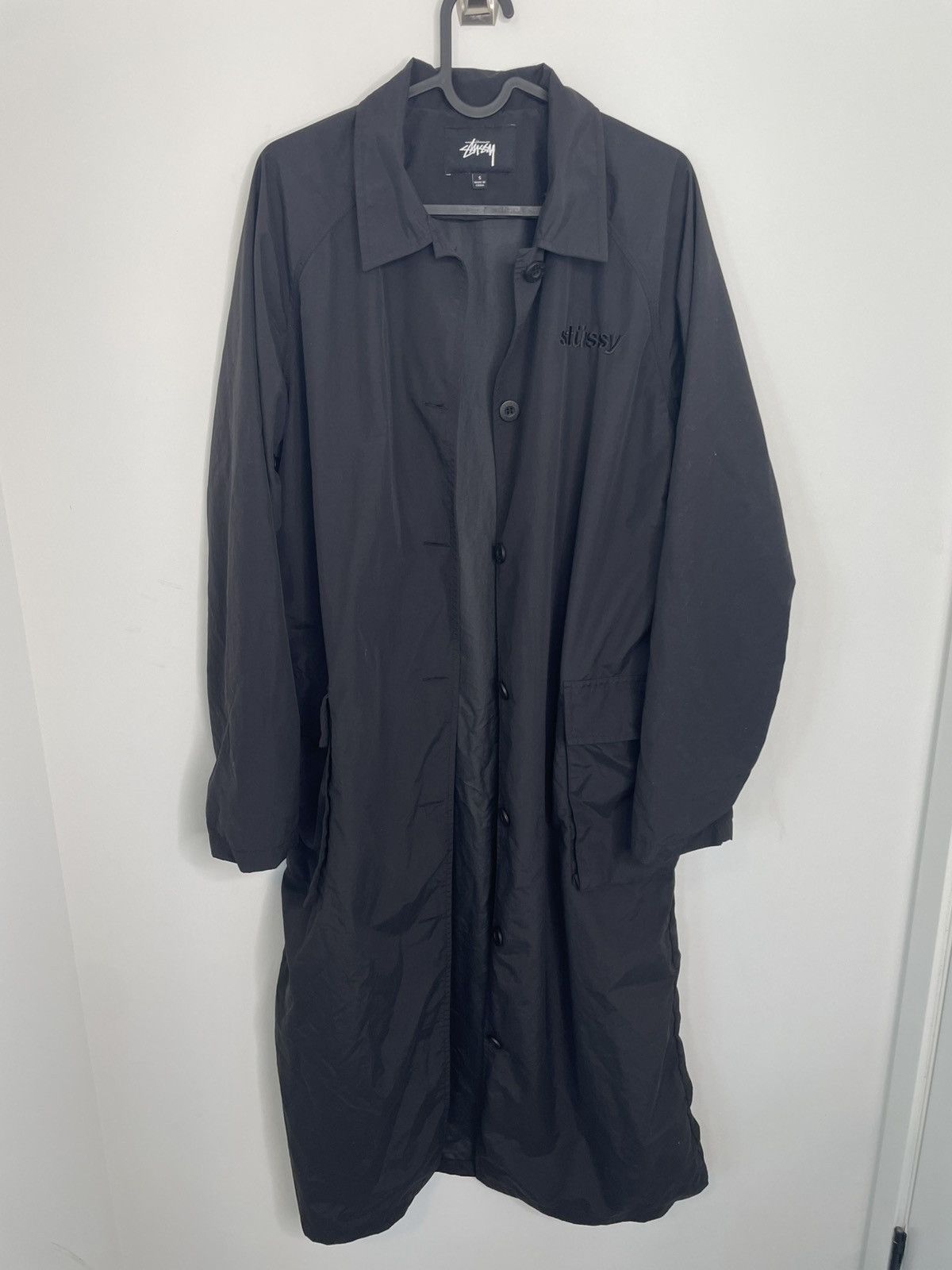 Stussy Stussy Trench Coat Long Coach Jacket Black Small Size US S / EU 44-46 / 1 - 1 Thumbnail