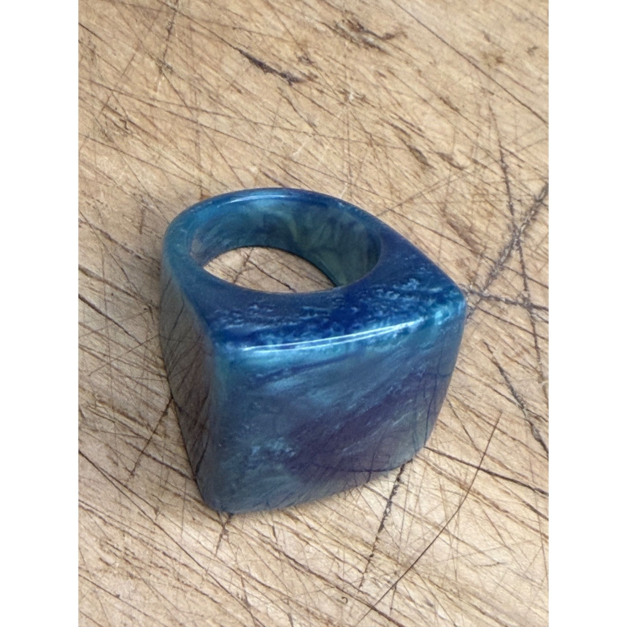 Other Square Blue Resin size 8 Statement Ring In Gift Box Size ONE SIZE - 8 Thumbnail