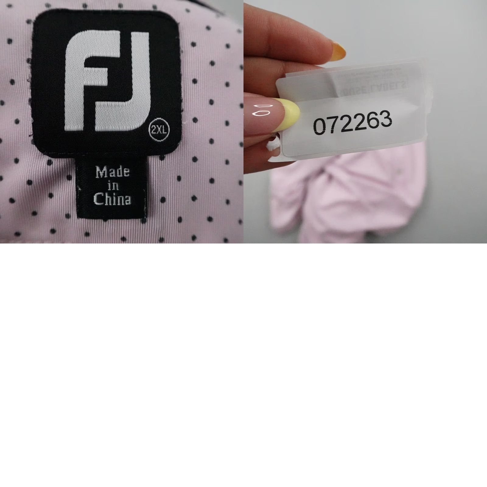Footjoy FootJoy Polo Shirt Mens 2XL XXL Pink White Polka Dot Golf Performance Stretch Size US XXL / EU 58 / 5 - 8 Thumbnail