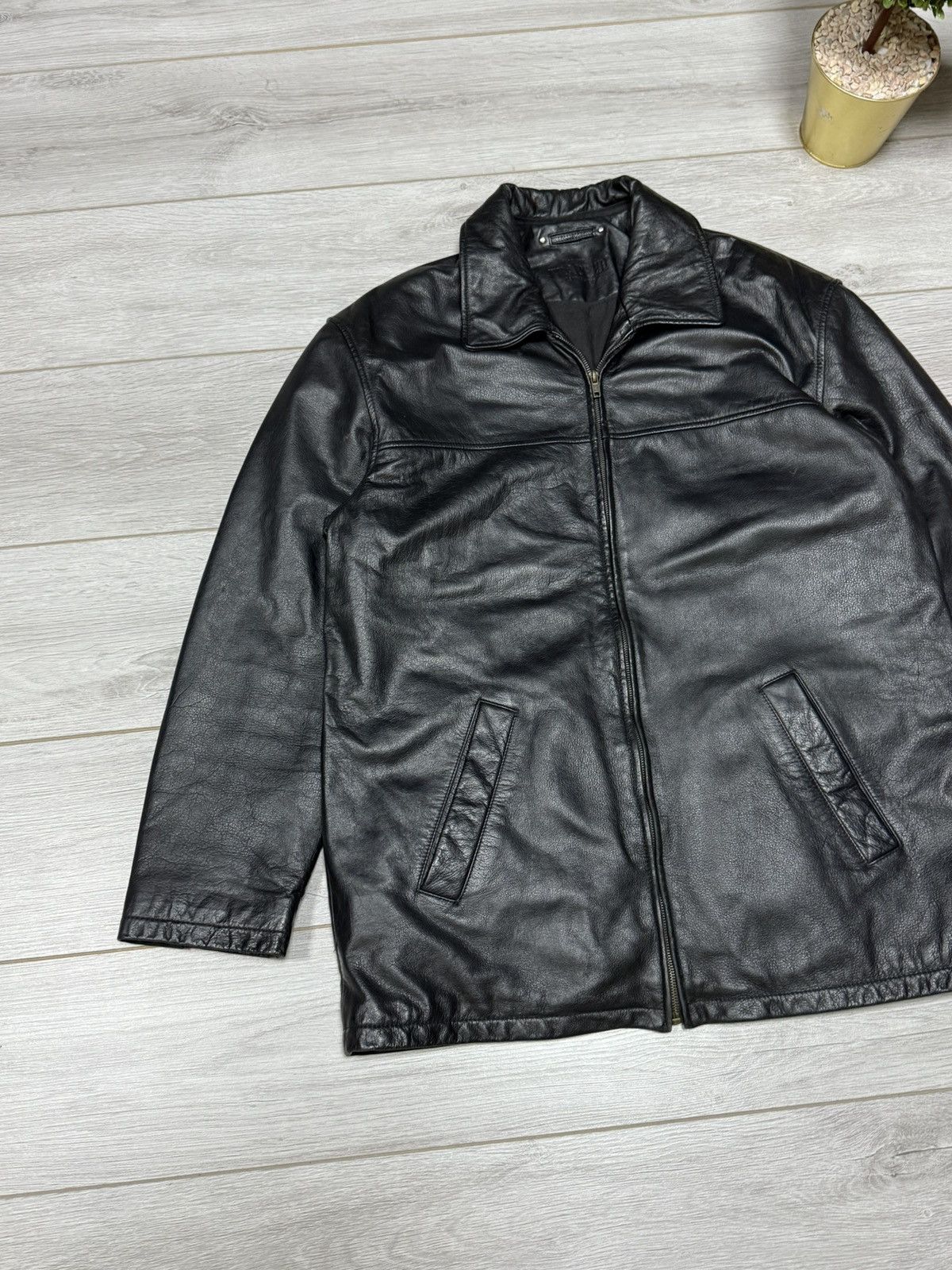 Genuine Leather Trapper leather jacket vintage Size US L / EU 52-54 / 3 - 3 Thumbnail