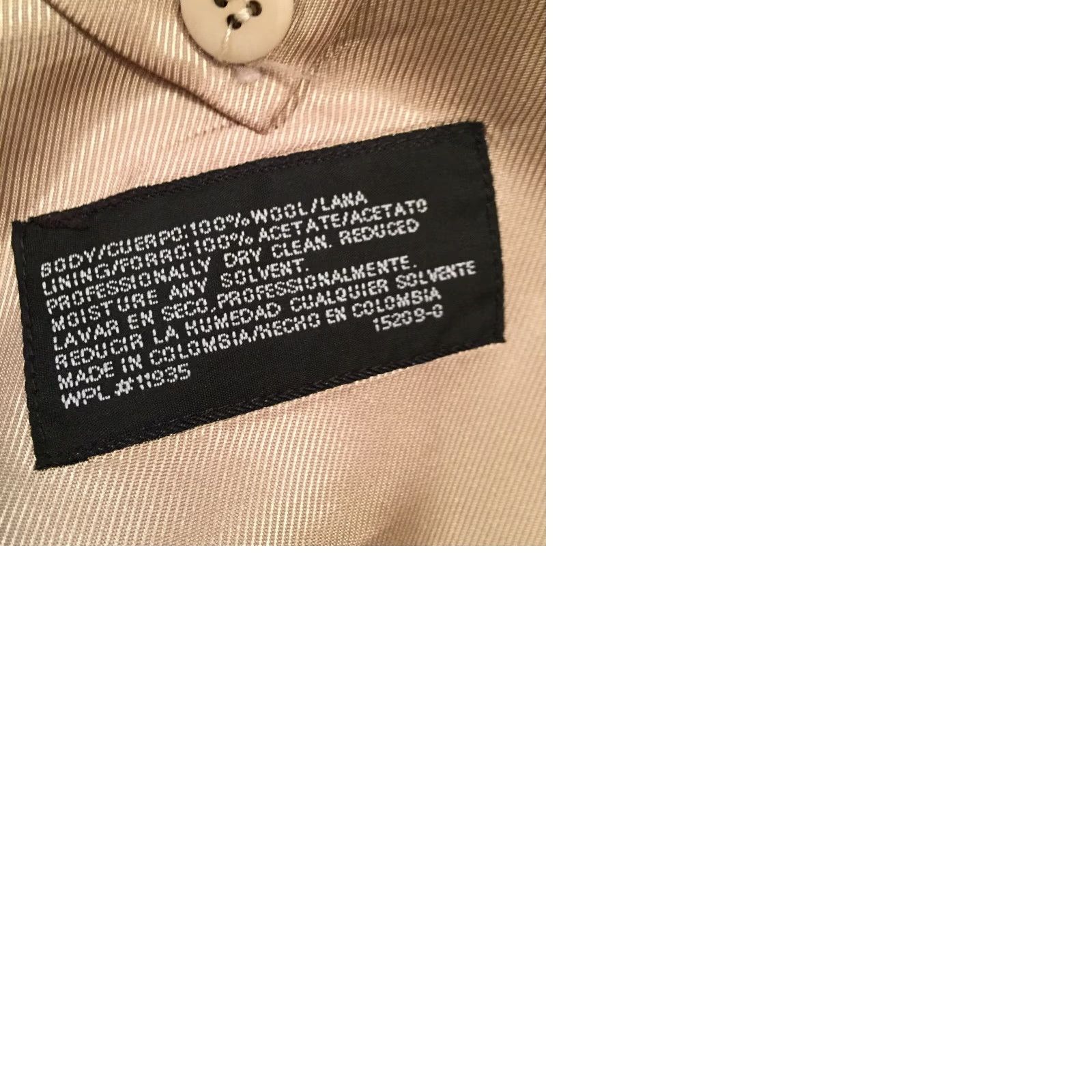 Stafford Stafford Blazer Mens 44R Black Beige Houndstooth Wool Two Button Single Vent Geometric Notch Lapel Regular Coat/Jacket Size 44R - 9 Thumbnail
