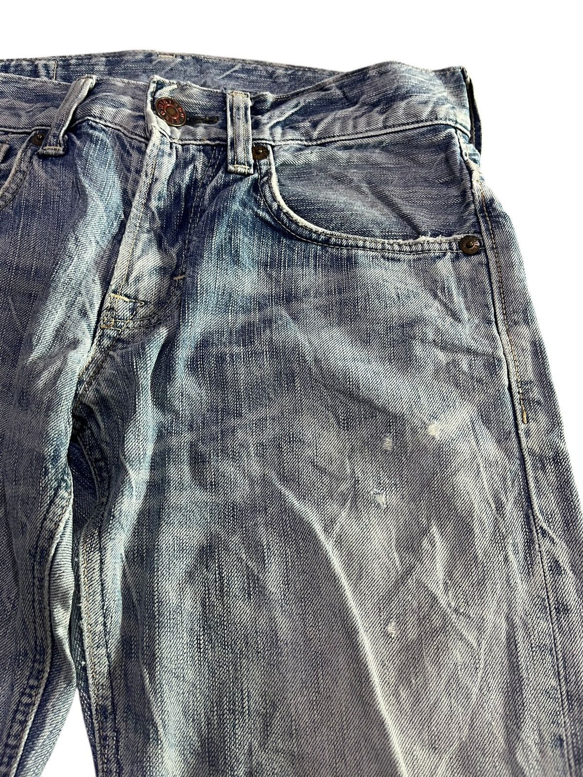 If Six Was Nine × Japanese Brand 🇯🇵 FLARE Y2K EDWIN BLUE TRIP 503 DENIM JEANS Size US 32 / EU 48 - 3 Thumbnail