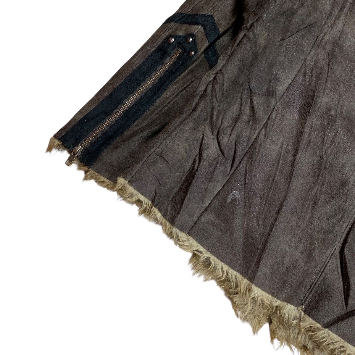 Schlussel Schlussel Asymmetric Button Fur Leather Jacket Size US M / EU 48-50 / 2 - 8 Thumbnail
