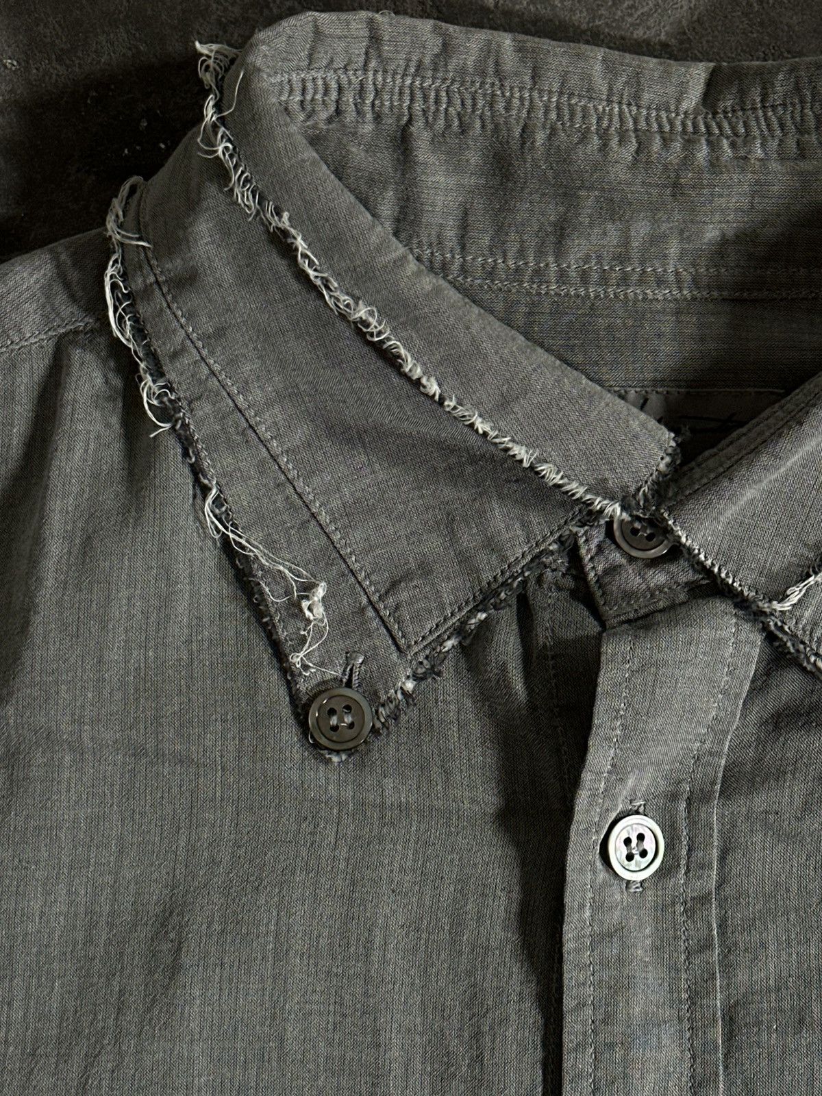 Japanese Brand × Yohji Yamamoto Yohji Yamamoto Asymmetric Shirt Distressed Japanese Classic Size US L / EU 52-54 / 3 - 8 Thumbnail