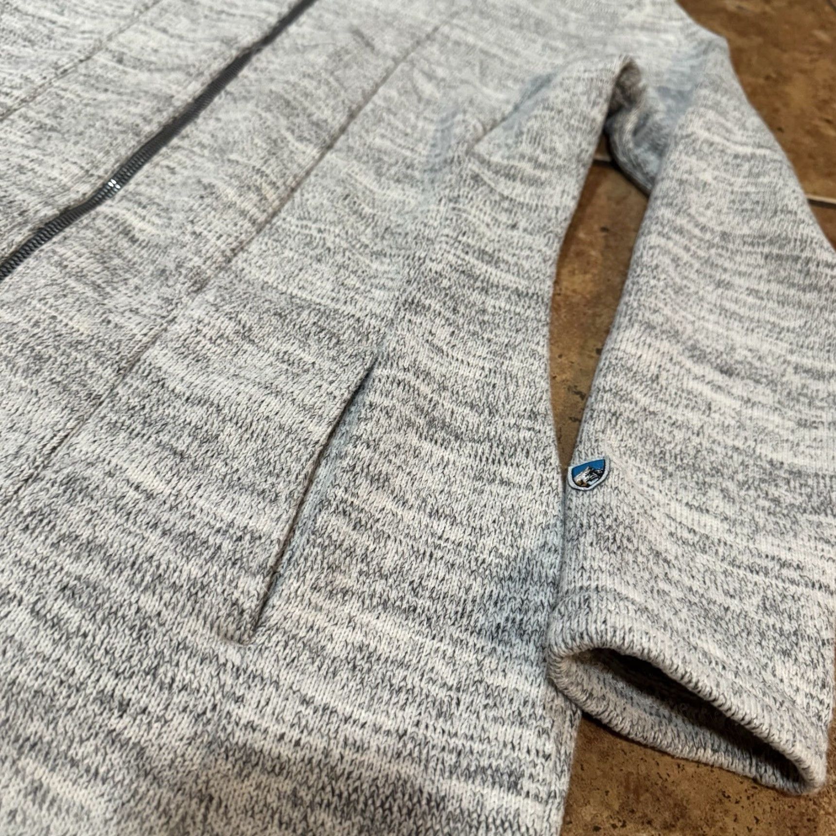 Vintage Kuhl Alaska Long Sweater Jacket Womens Medium Gray Fleece Full Zip High Neck Long Sleeve Regular Fit Pockets Solid Jacket Size M / US 6-8 / IT 42-44 - 5 Thumbnail