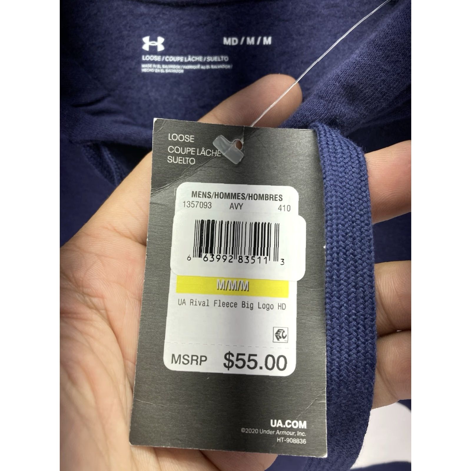 Under Armour Under Armour Rival Fleece Hoodie Sweatshirt Men M Navy Blue Pullover NWT Size US M / EU 48-50 / 2 - 6 Thumbnail