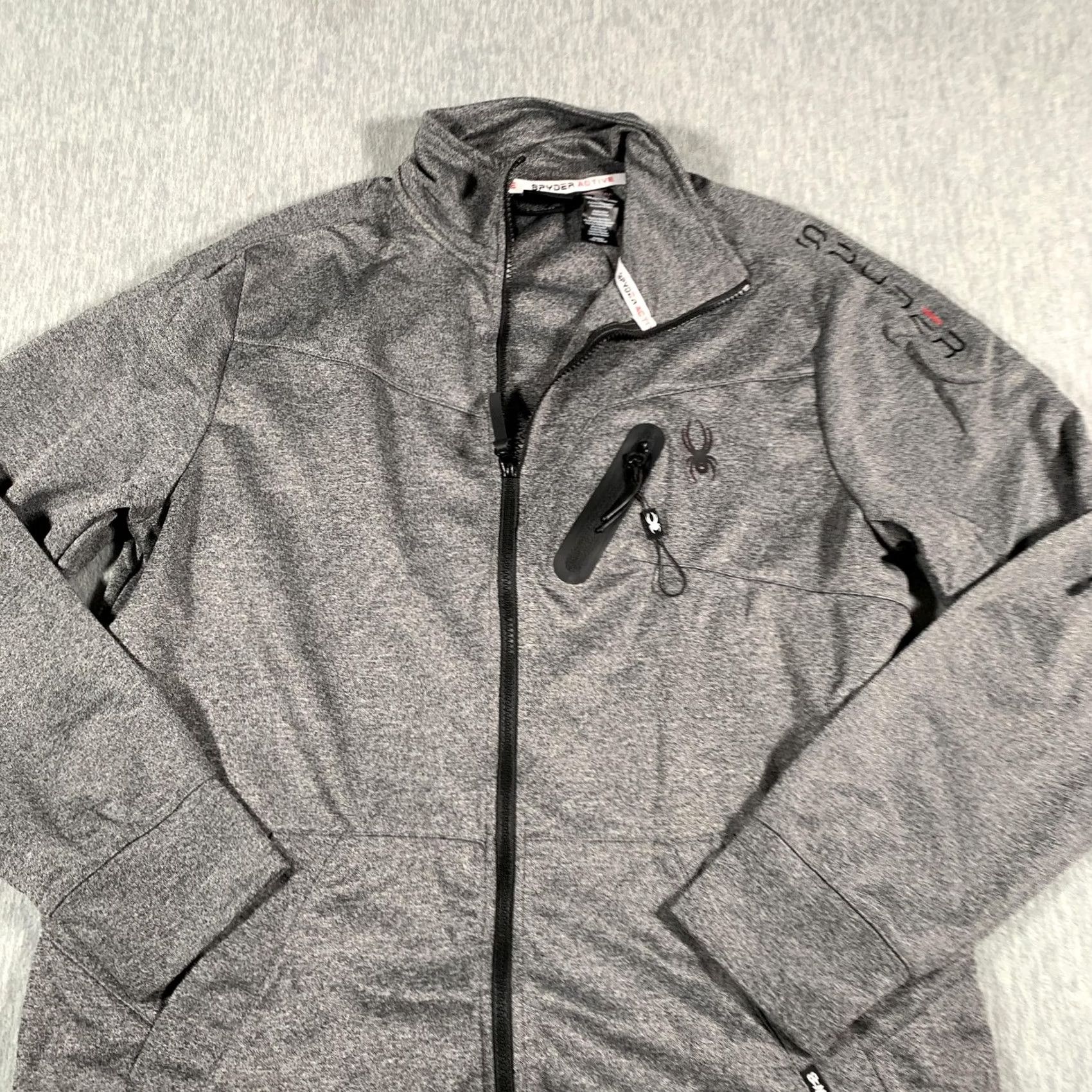 Spyder Spyder Active Jacket Mens Large Gray Full Zip Performance Fleece Pockets Size US L / EU 52-54 / 3 - 2 Thumbnail
