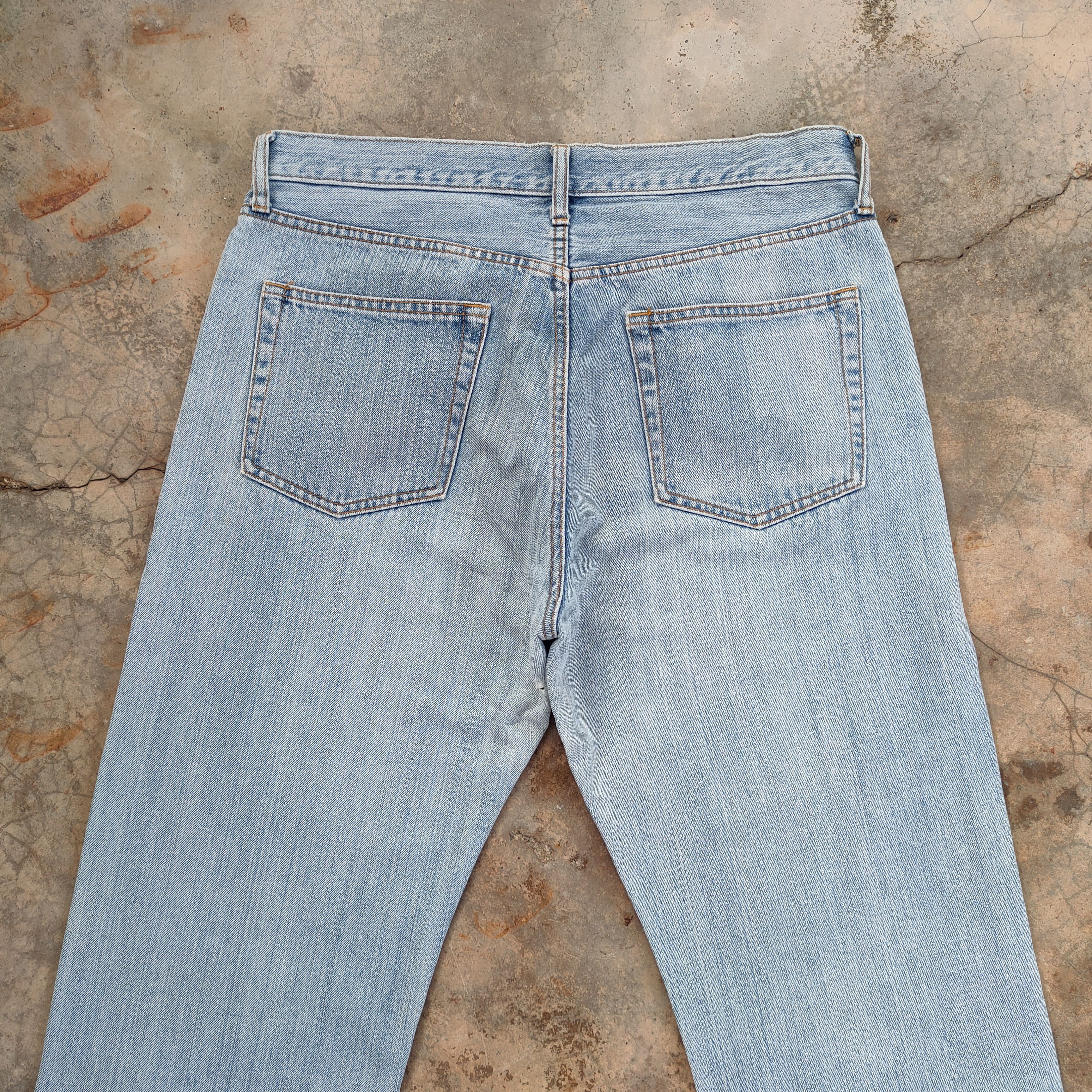 Japanese Brand × Jean × Vintage W35 VINTAGE JAPAN STRAIGHT FADED DISTRESSED JEAN DENIM PANTS Size US 35 - 8 Thumbnail