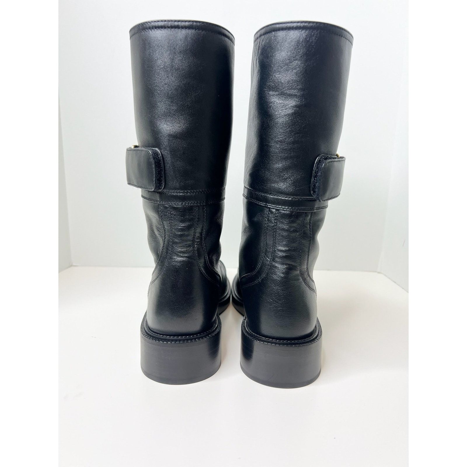 Chanel NWT! Chanel Lace Up Combat Boots, Black, Size 37.5 Size US 7.5 / IT 37.5 - 8 Thumbnail