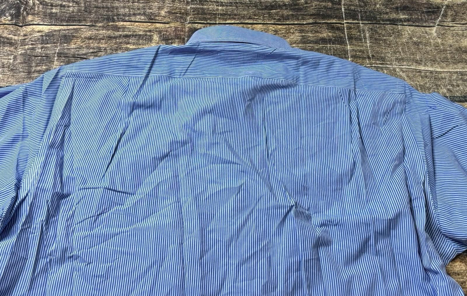 Faconnable Faconnable Shirt Men's 5/ 16.5L Striped Blue USA Made Size US XXL / EU 58 / 5 - 7 Thumbnail