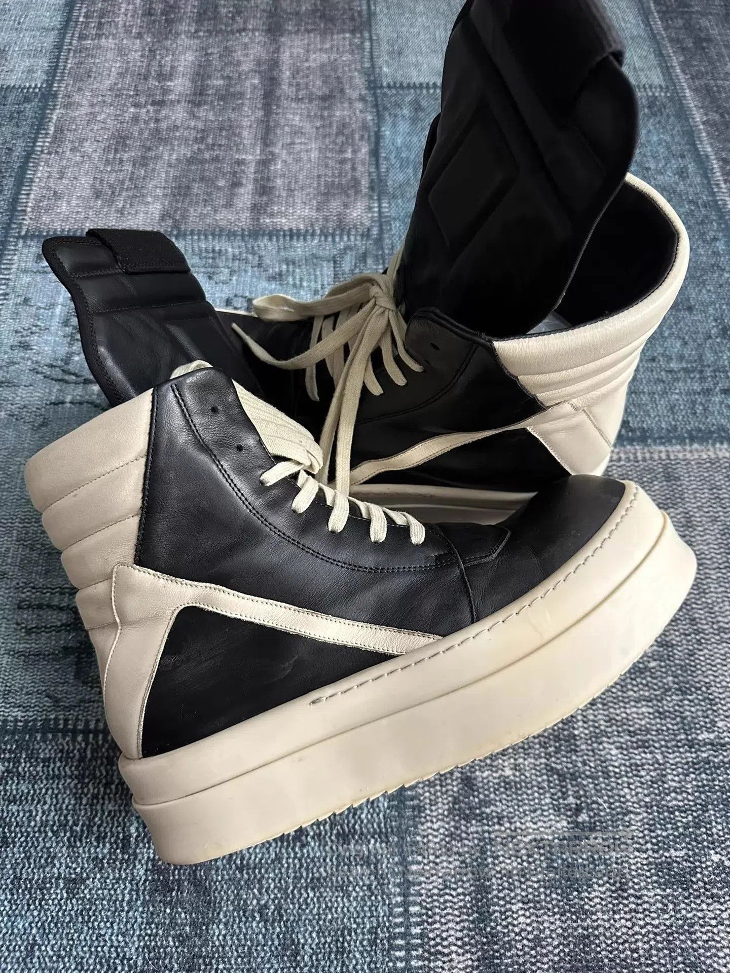 Rick Owens Black High-Top Platform Sneakers Size 12. Size US 12 / EU 45 - 4 Thumbnail