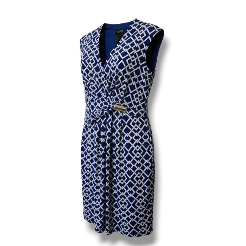 Other En Focus Studio Women’s Blue White Sleeveless Stretch dress Size S / US 4 / IT 40 - 2 Thumbnail