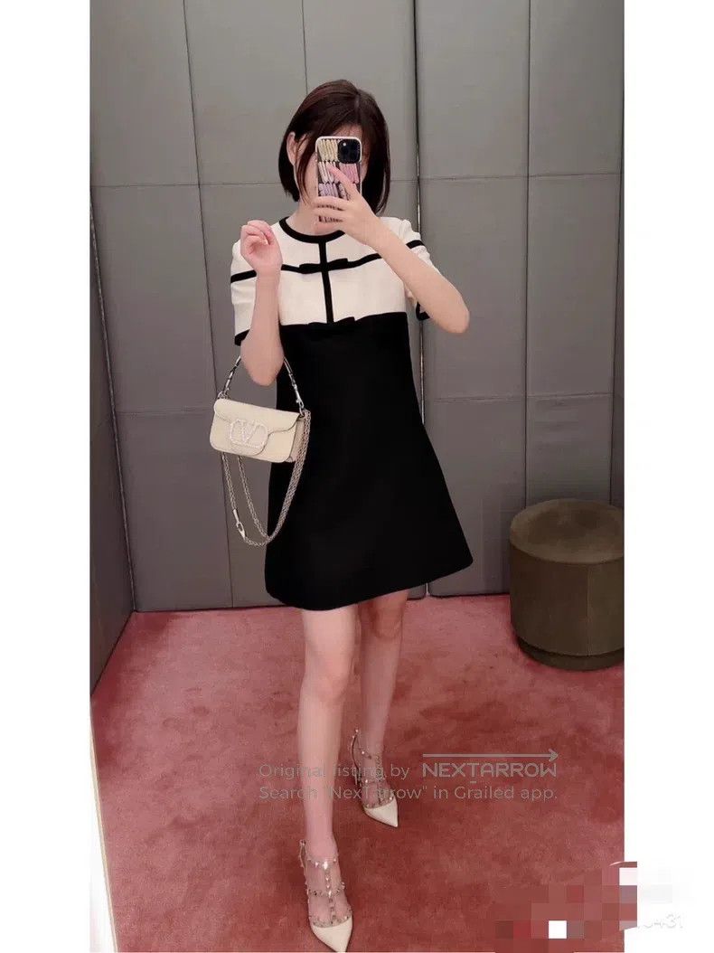 Valentino Valentino Black and white color-blocked bow dress Size M / US 6-8 / IT 42-44 - 4 Thumbnail