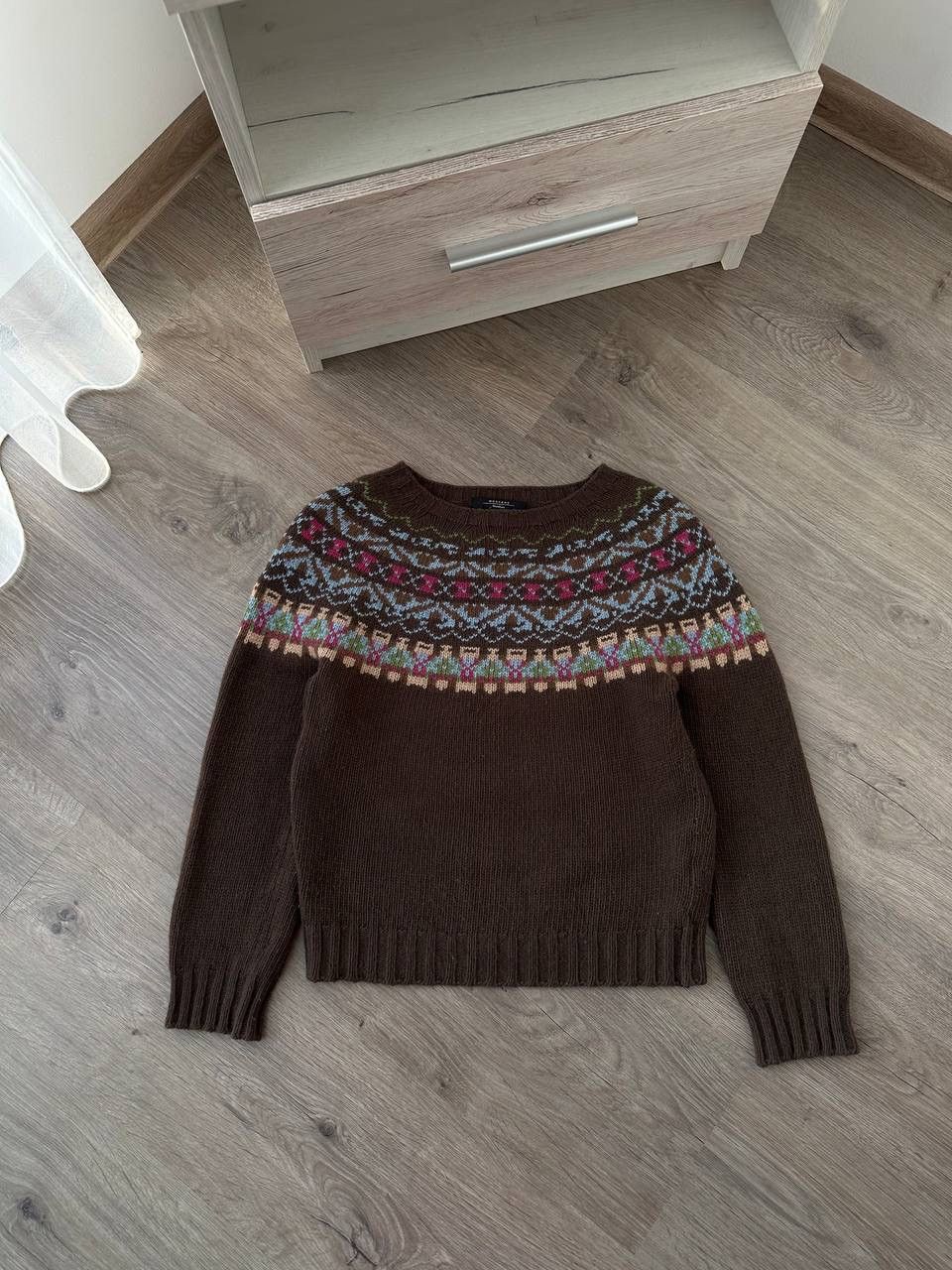 Max Mara × Vintage Vintage Max Mara Brown Wool Sweater Size M / US 6-8 / IT 42-44 - 1 Thumbnail