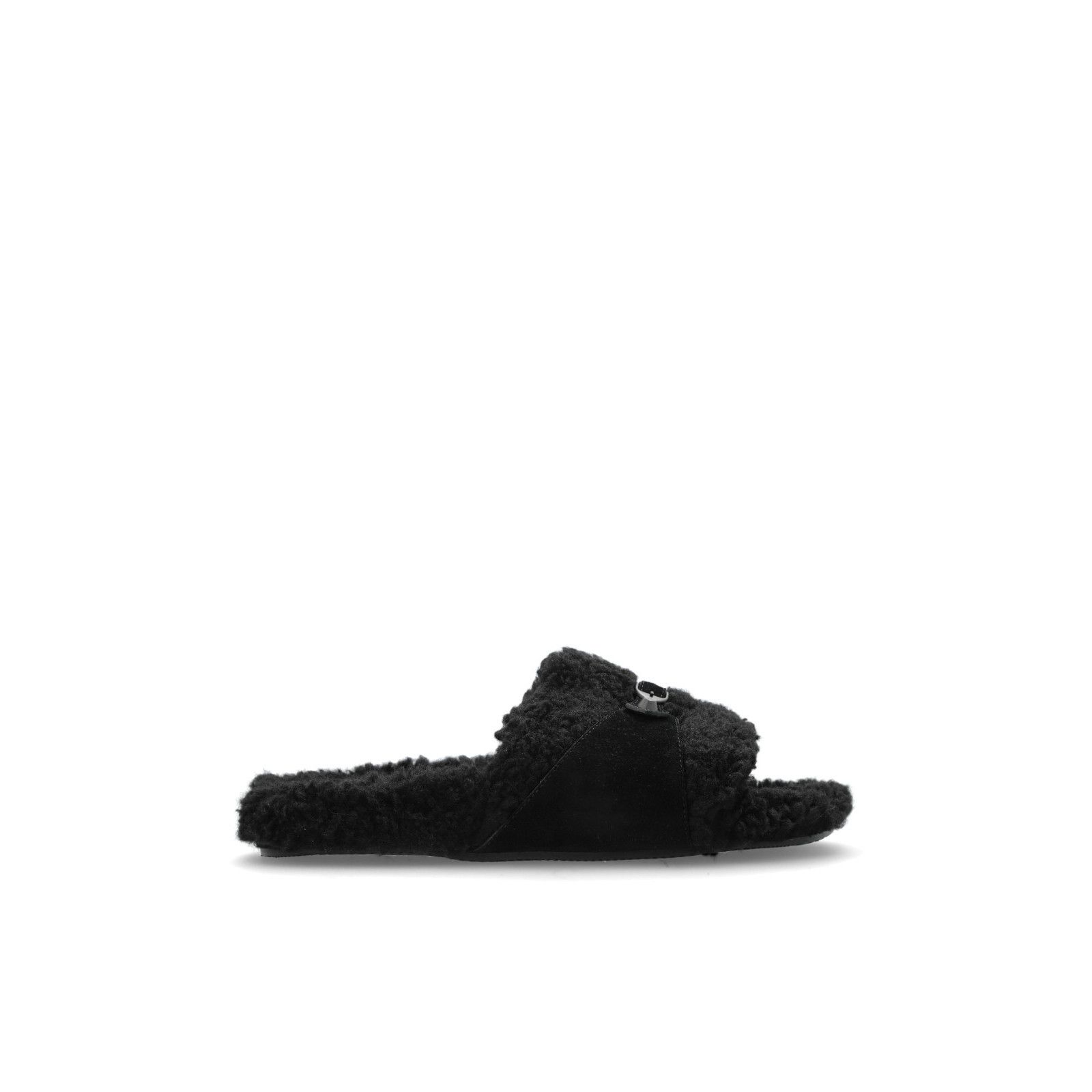 BALENCIAGA Furry Women's Black Slide Sandals New & Authentic