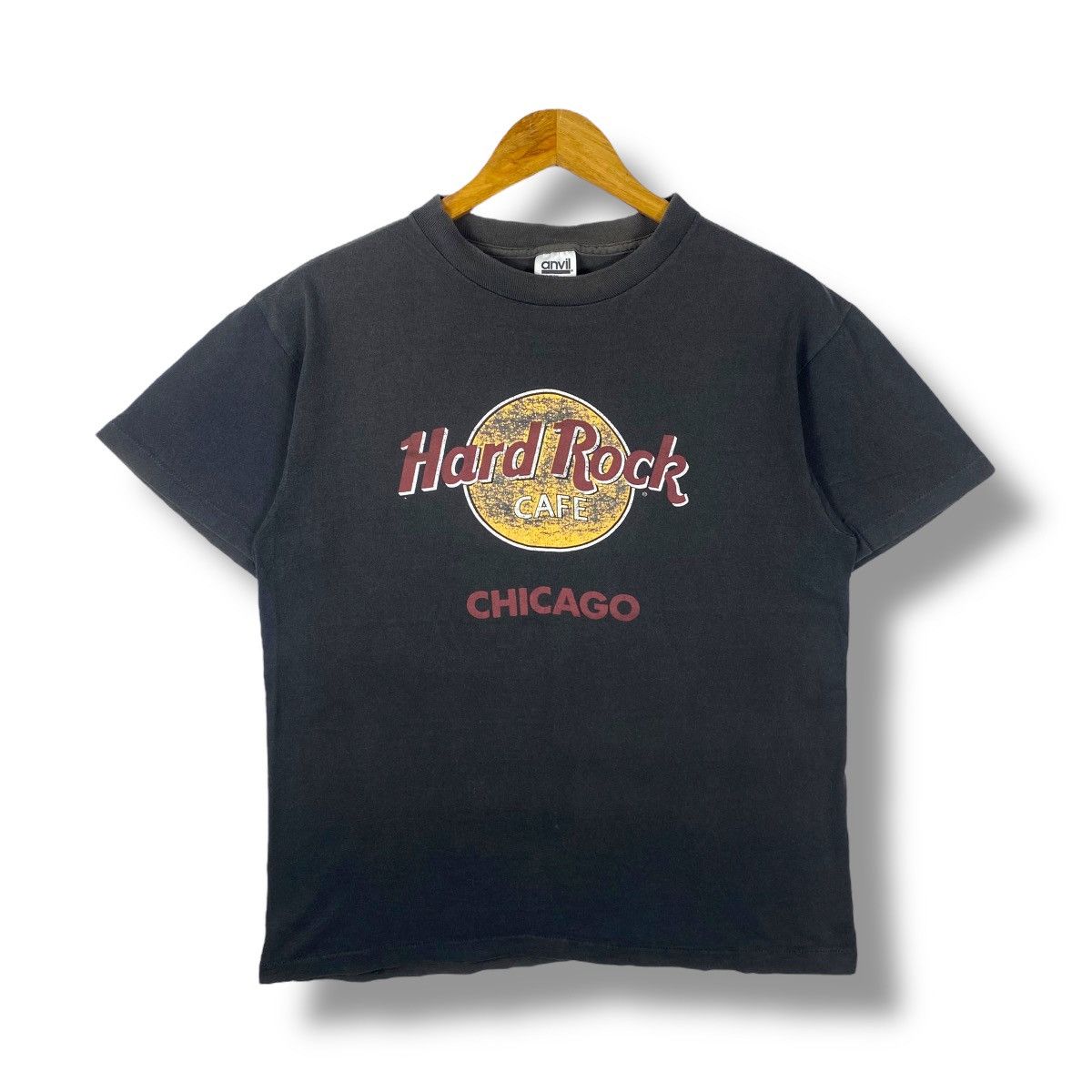 Anvil Vintage 90's HARD ROCK CAFE Chicago Faded Graphic Faded Tee Size US L / EU 52-54 / 3 - 1 Thumbnail