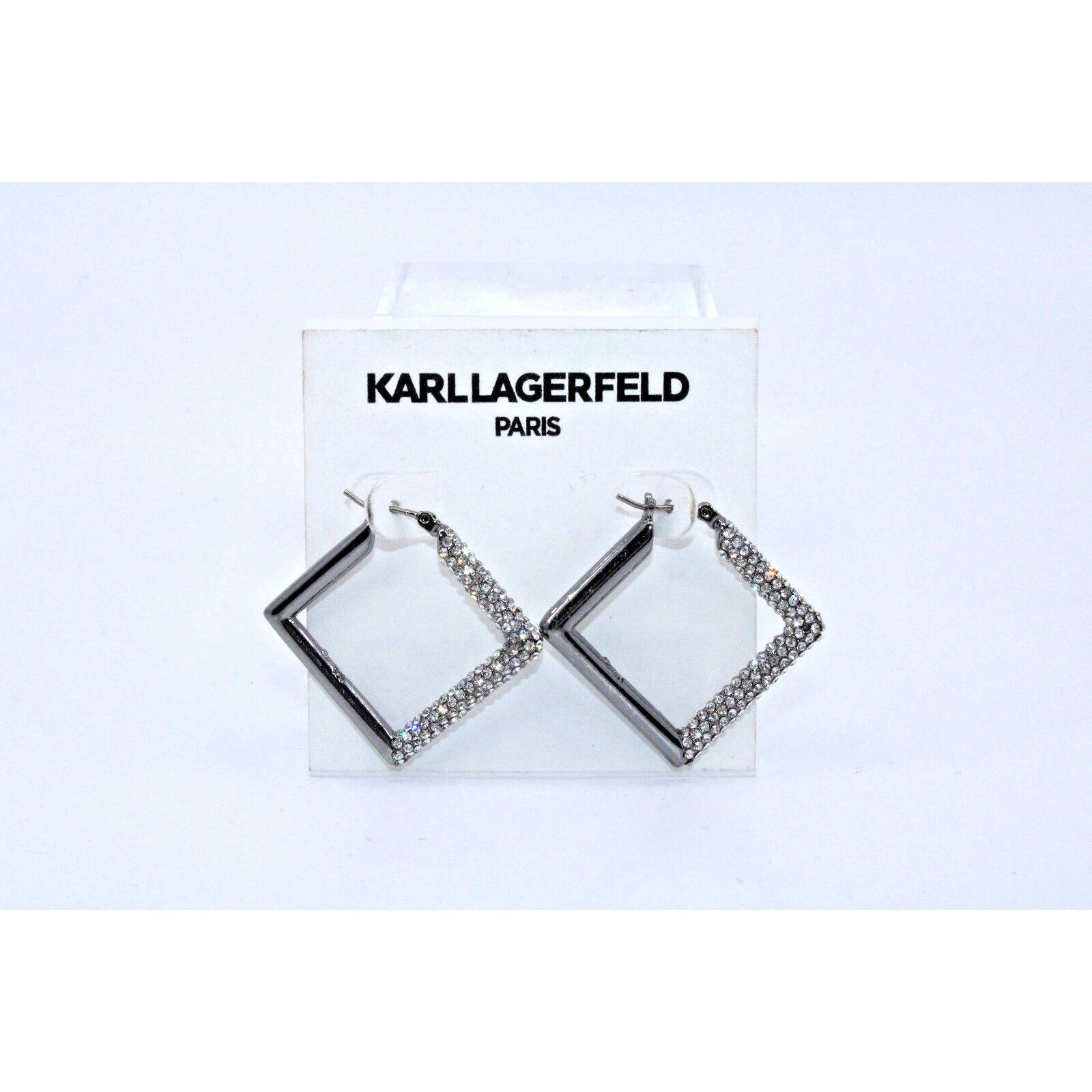 Karl Lagerfeld KARL LAGERFELD Silver Crystal Earrings KP105 09G00636 $45 Size ONE SIZE - 1 Thumbnail