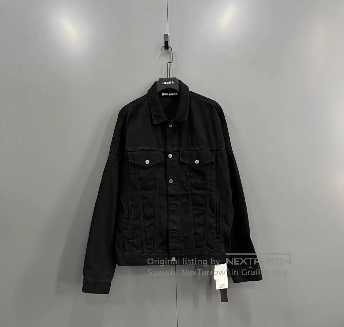 Palm Angels Black Denim Jacket with Button Closure, Size M. Size US M / EU 48-50 / 2 - 1 Thumbnail