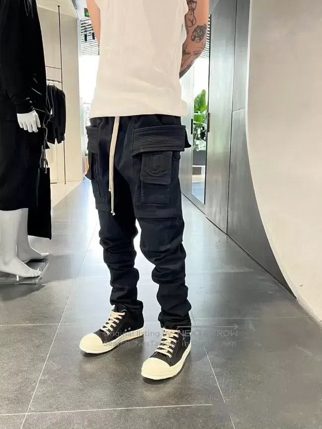 Rick Owens RICK OWENS size S Cement gray waxed double ring denim pant Size US 27 - 6 Thumbnail