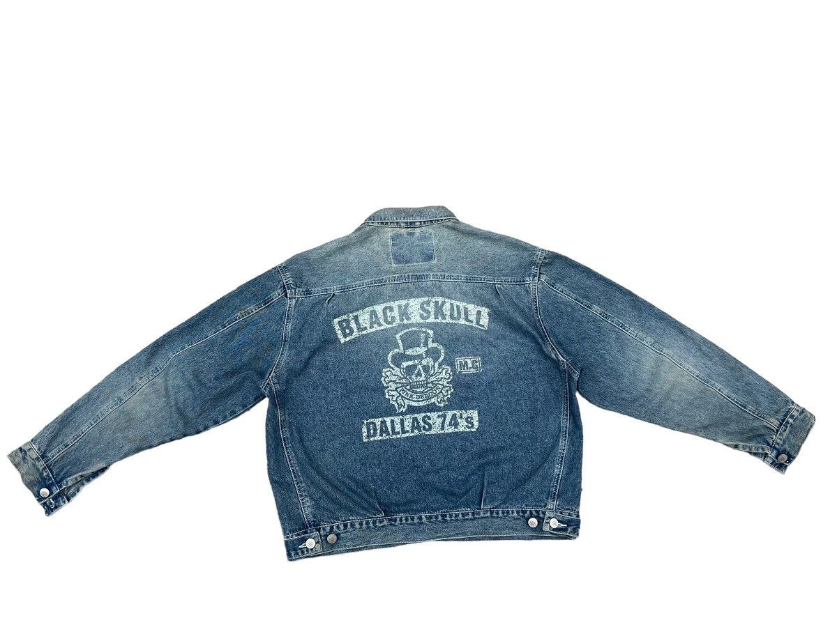 Vintage VTG Cream Soda Black Skull M.C Dallas 74’s Denim Jacket Size US XL / EU 56 / 4 - 1 Thumbnail