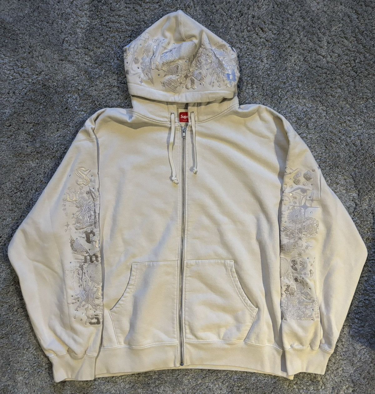 image of Supreme Aoi Zip Up Hooded Sweatshirt Natural, Men's (Size 2XL)