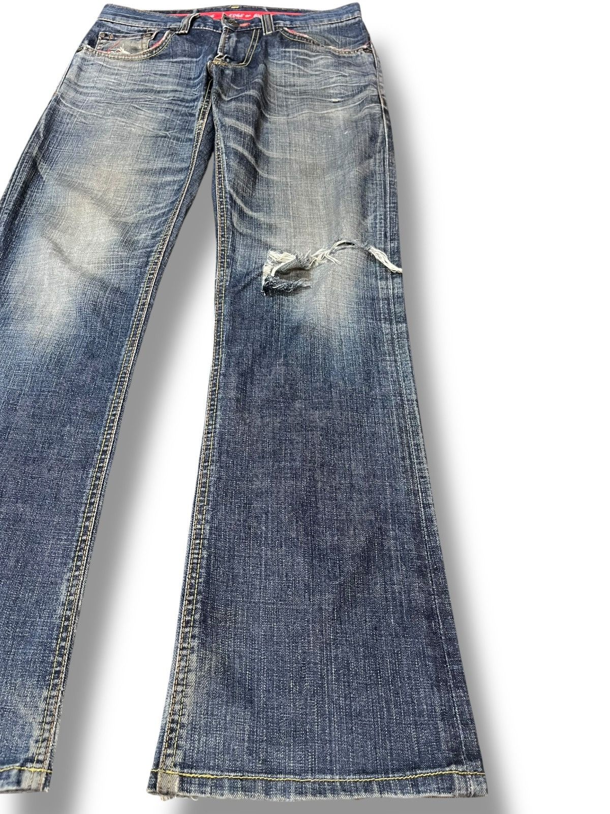 Beauty Beast × Edwin Vintage Edwin 512 Edge Of Blue Jeans Flare Distressed Denim Size US 30 / EU 46 - 4 Thumbnail