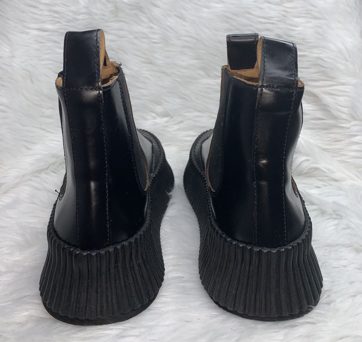 Jil Sander Jil Sander Ribbed Sole Leather Chelsea Boots Size US 5 / IT 35 - 9 Thumbnail