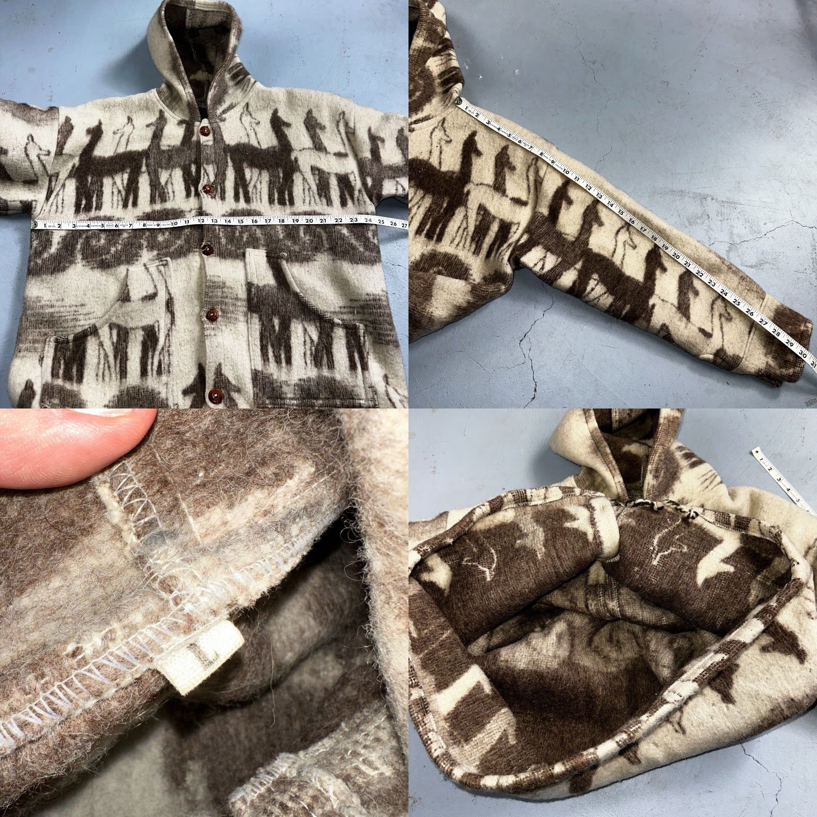 Vintage VINTAGE Lama Bird Wool Coat Mens Jacket Size L Swamp White 70s Rockabilly Casual Size US L / EU 52-54 / 3 - 8 Thumbnail