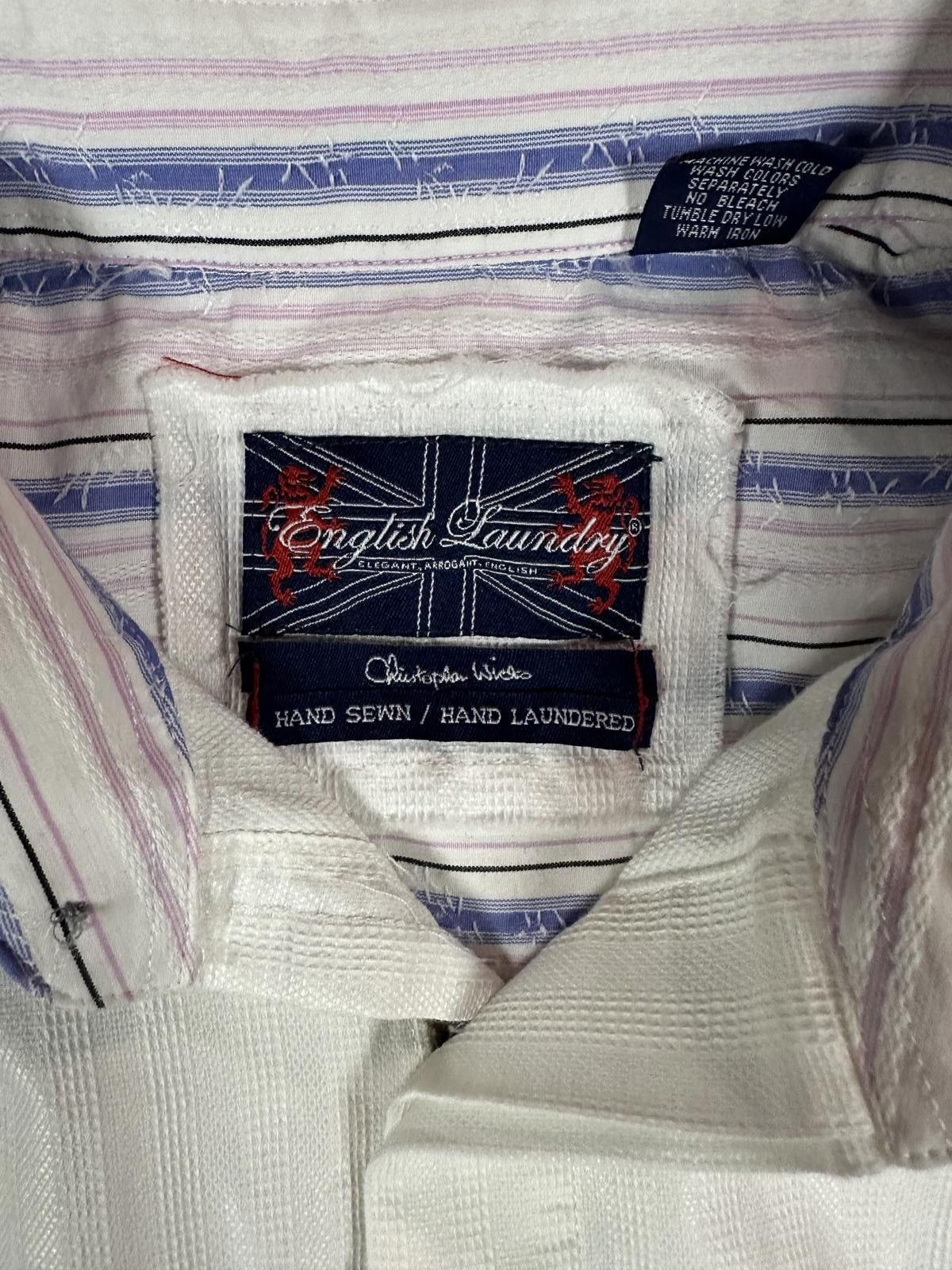 English Laundry English Laundry Mens Dress Shirt XXL White Floral Embroider Size US XXL / EU 58 / 5 - 3 Thumbnail