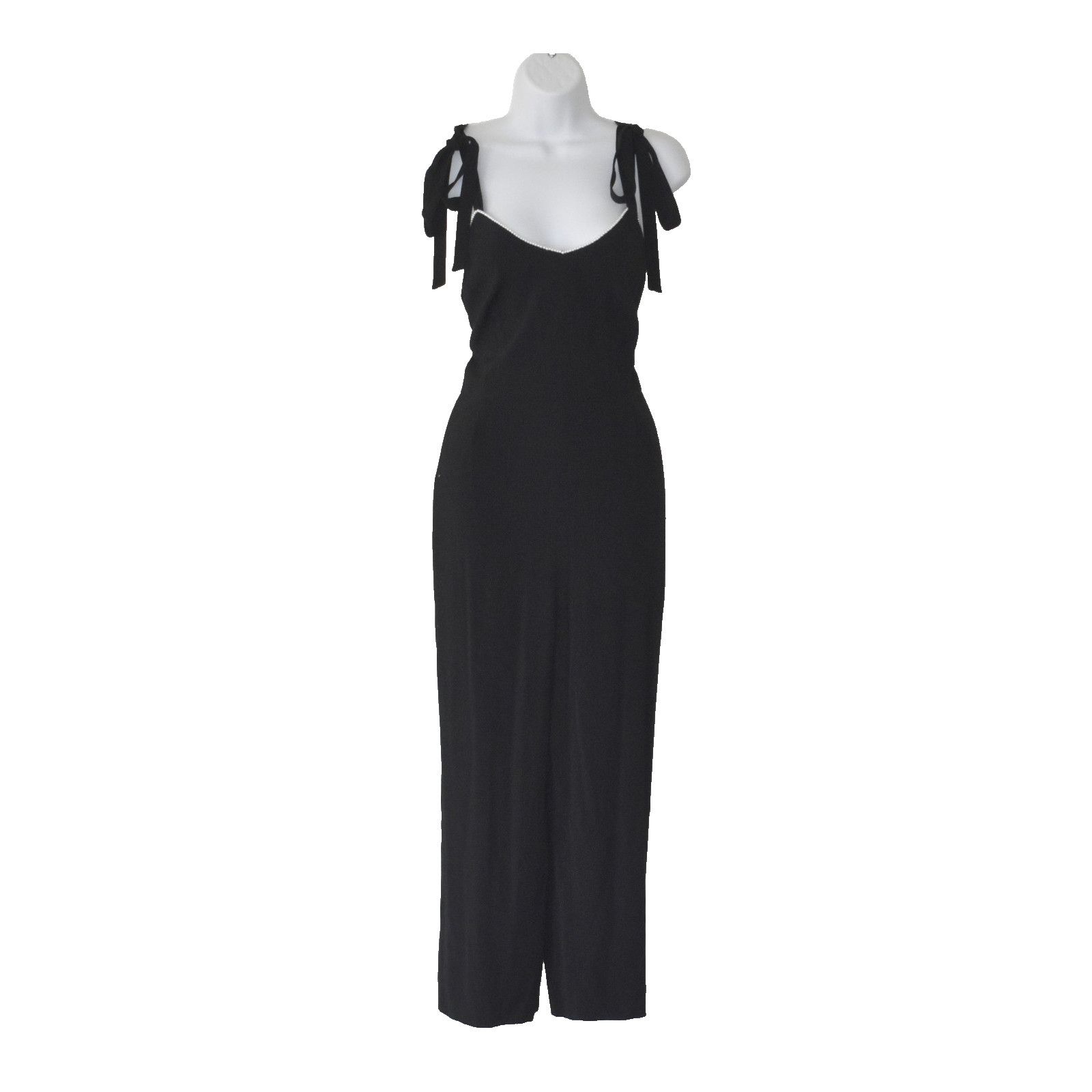 Sandro SANDRO PARIS Beaded Tie Shoulder Strap Jumpsuit Size 38 Size 30" / US 8 / IT 44 - 1 Thumbnail