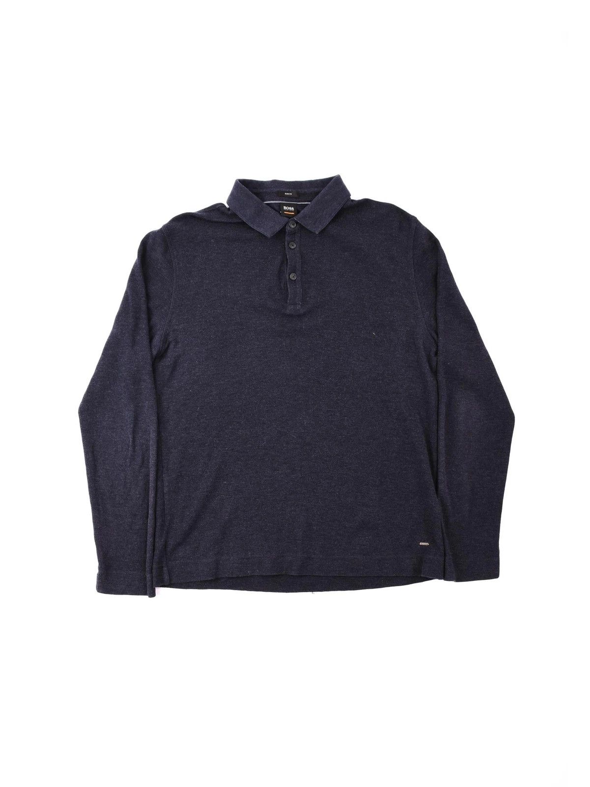 Hugo Boss BOSS Hugo Boss Slim Fit Long Sleeve Polo Shirt Navy Size XL Size US XL / EU 56 / 4 - 1 Thumbnail