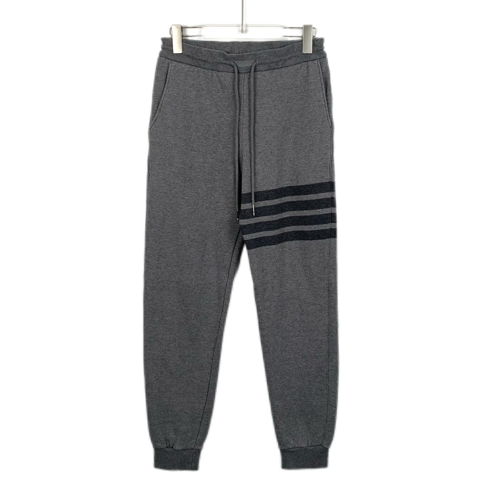 Thom Browne [Thom Browne] Grey 4-Bar Stripe Cotton Joggers 1 S Size US 28 / EU 44 - 1 Thumbnail