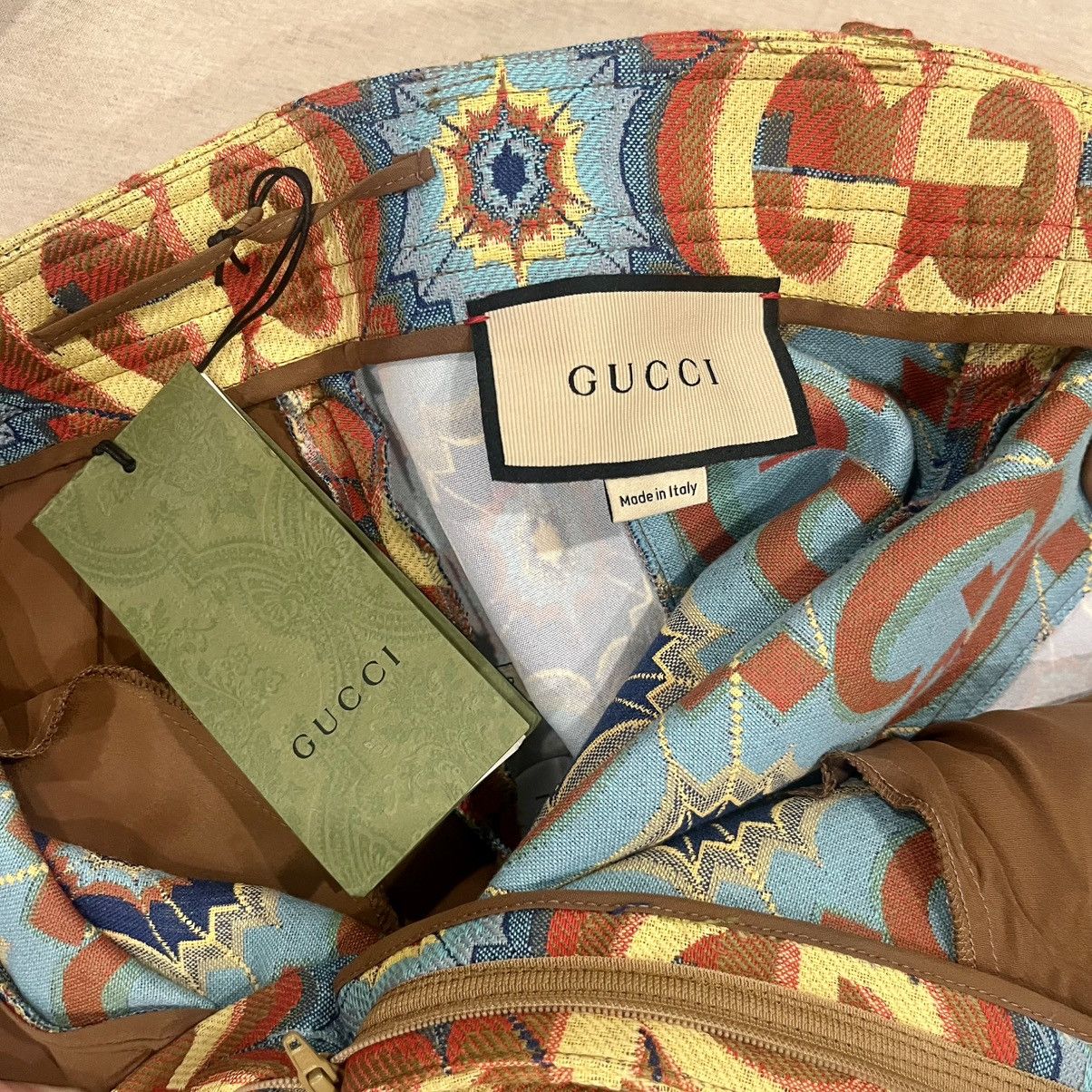 Gucci $2950 Gucci Psychedelic GG Logo With Leather Detail Trousers Size 26" / US 2 / IT 38 - 10 Thumbnail