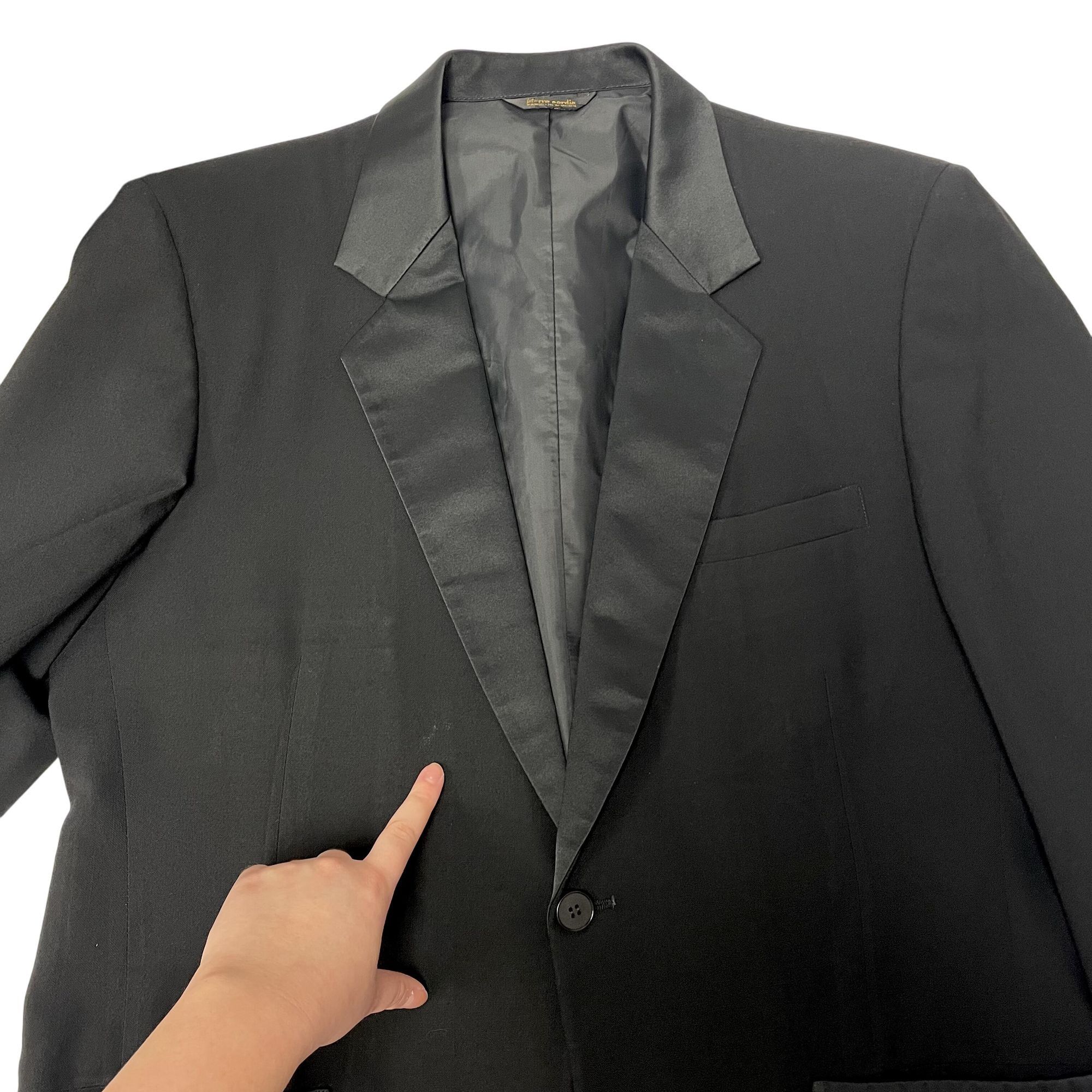 Pierre Cardin Vtg Pierre Cardin Paris Tuxedo FORMAL Satin Lapel Blazer Size 42R - 12 Thumbnail